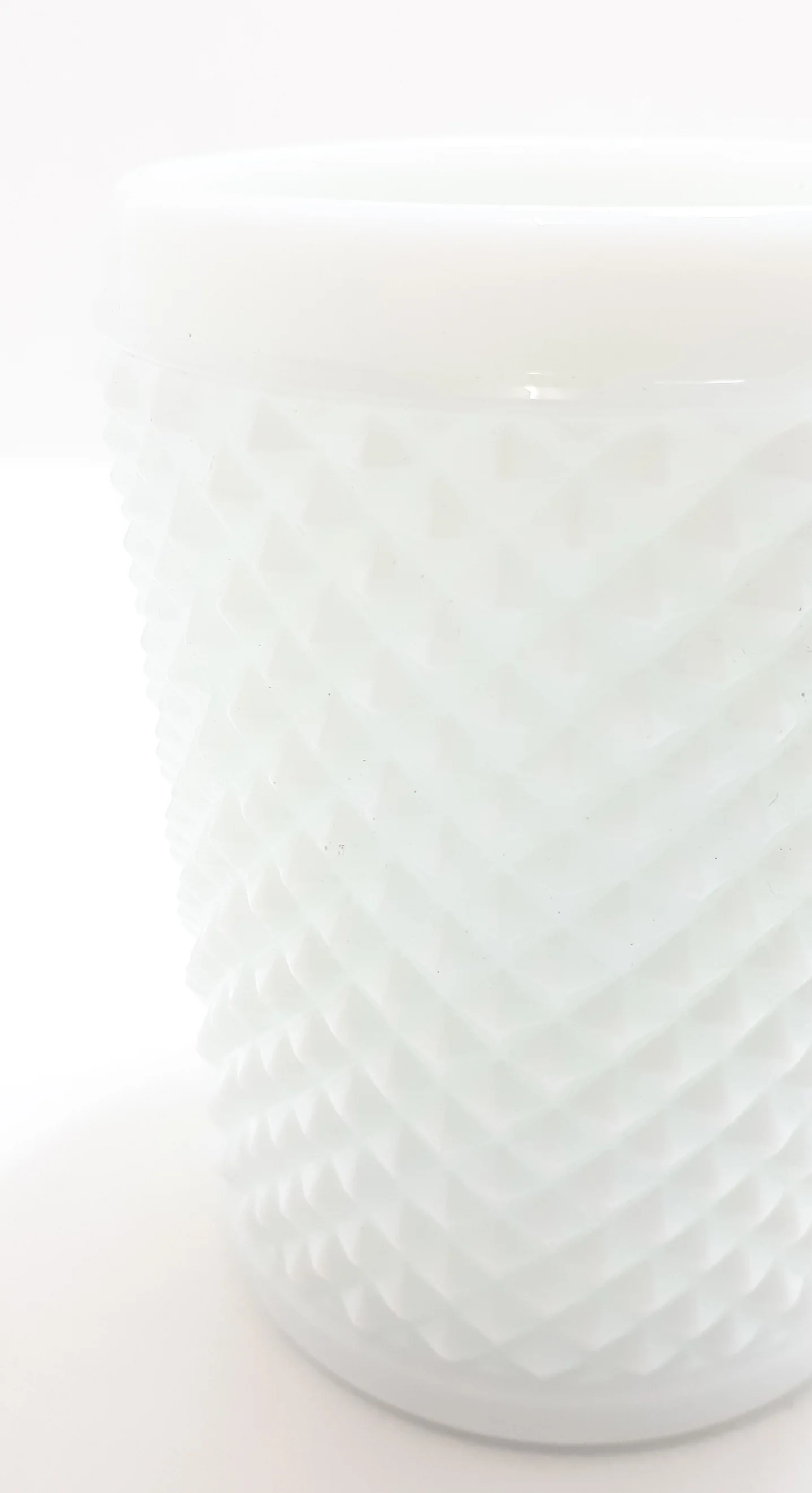 Sturdy & Mildly Blue Toned Milk Glass Utensil / Pen / Vanity Holder With Hobnail Design - Image 5