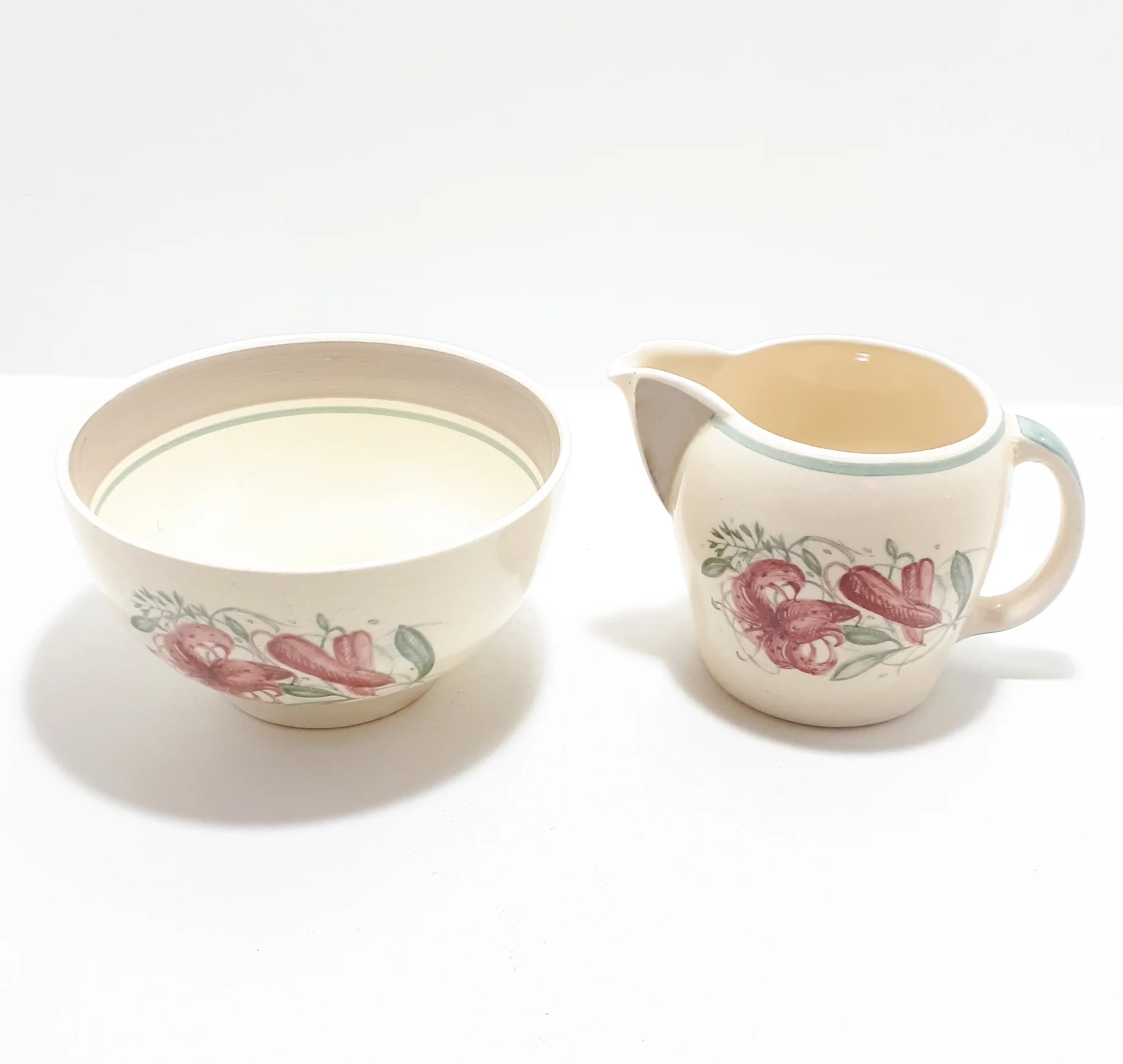 Susie Cooper Kestrel Shape Creamer & Large Open Sugar Bowl –Tiger Lily Pattern - Image 4