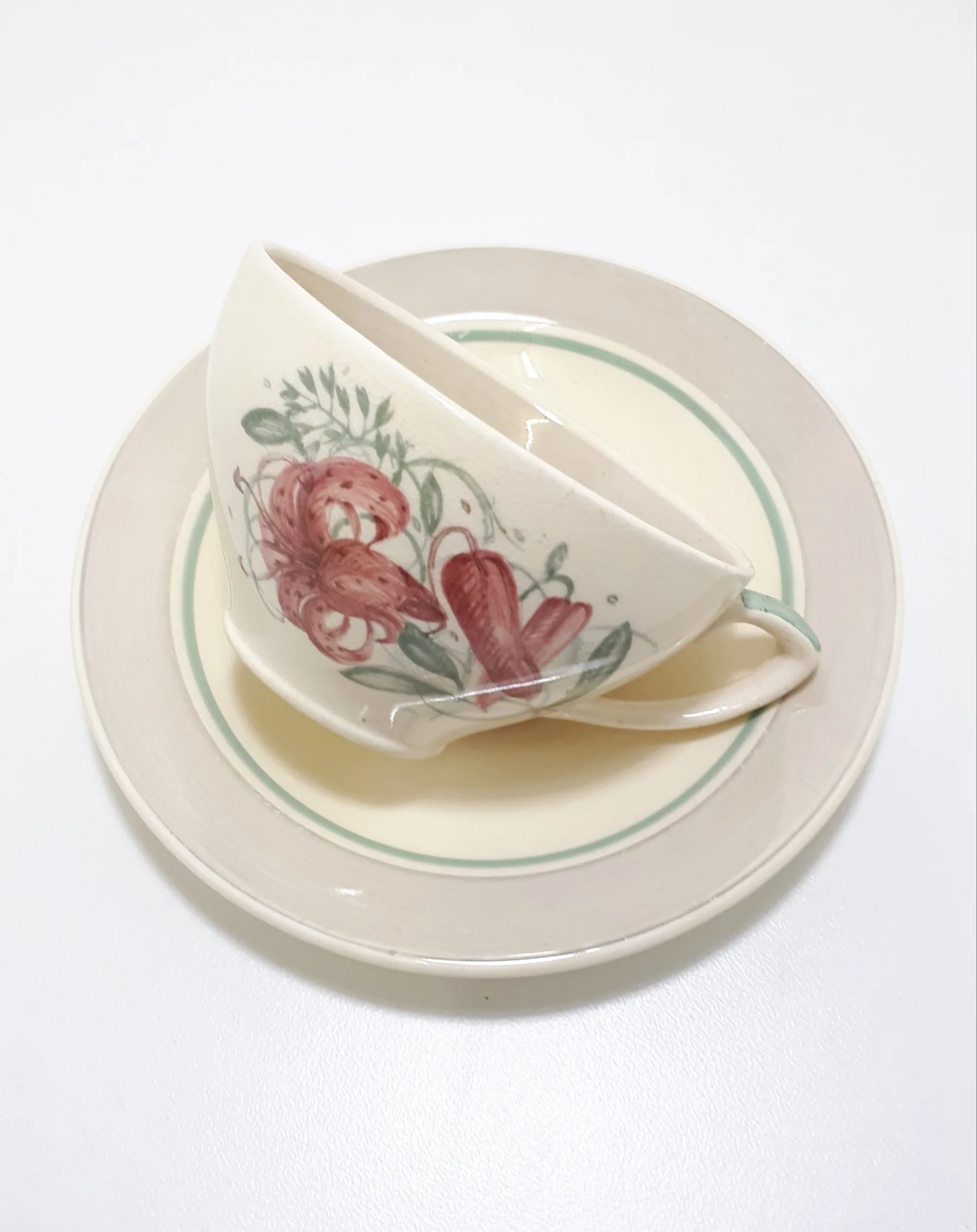 Susie Cooper Tea Duo (Cup & Saucer) âTiger Lily Pattern - Image 3