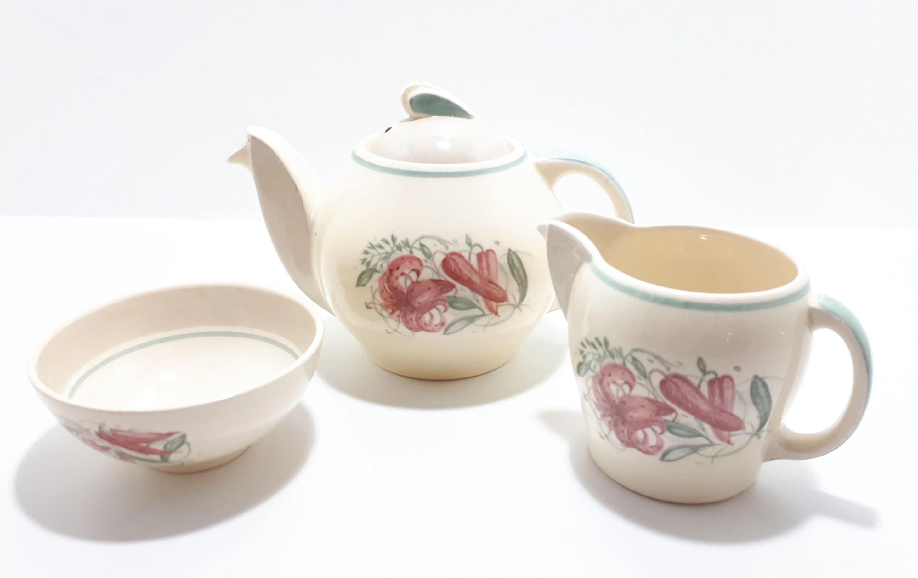 Susie Cooper Tea Set For Two – Kestrel Shape & Tiger Lily Pattern - Image 7