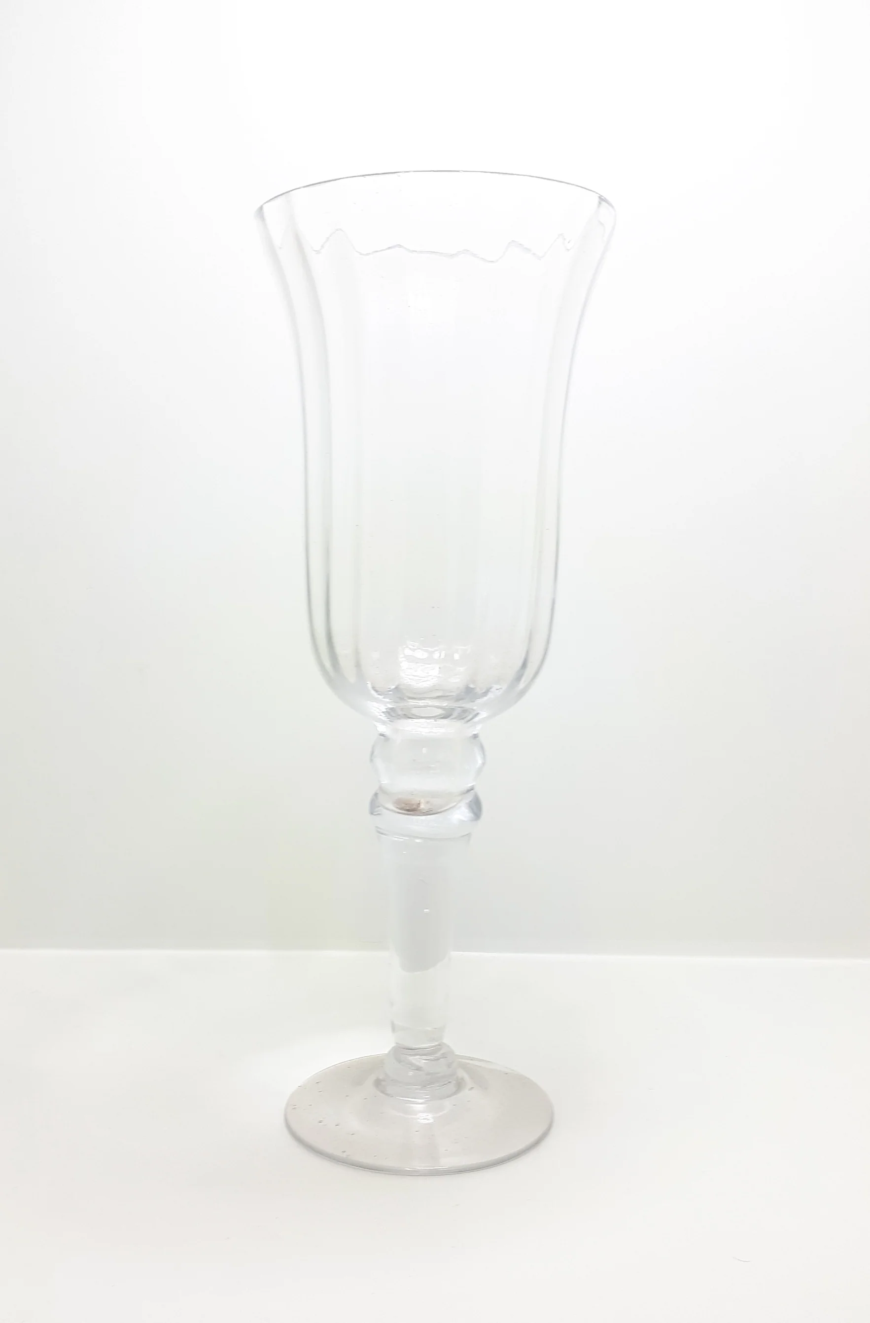 Tall Clear Glass Flower Vase In The Shape Of A Wine Glass - Image 2