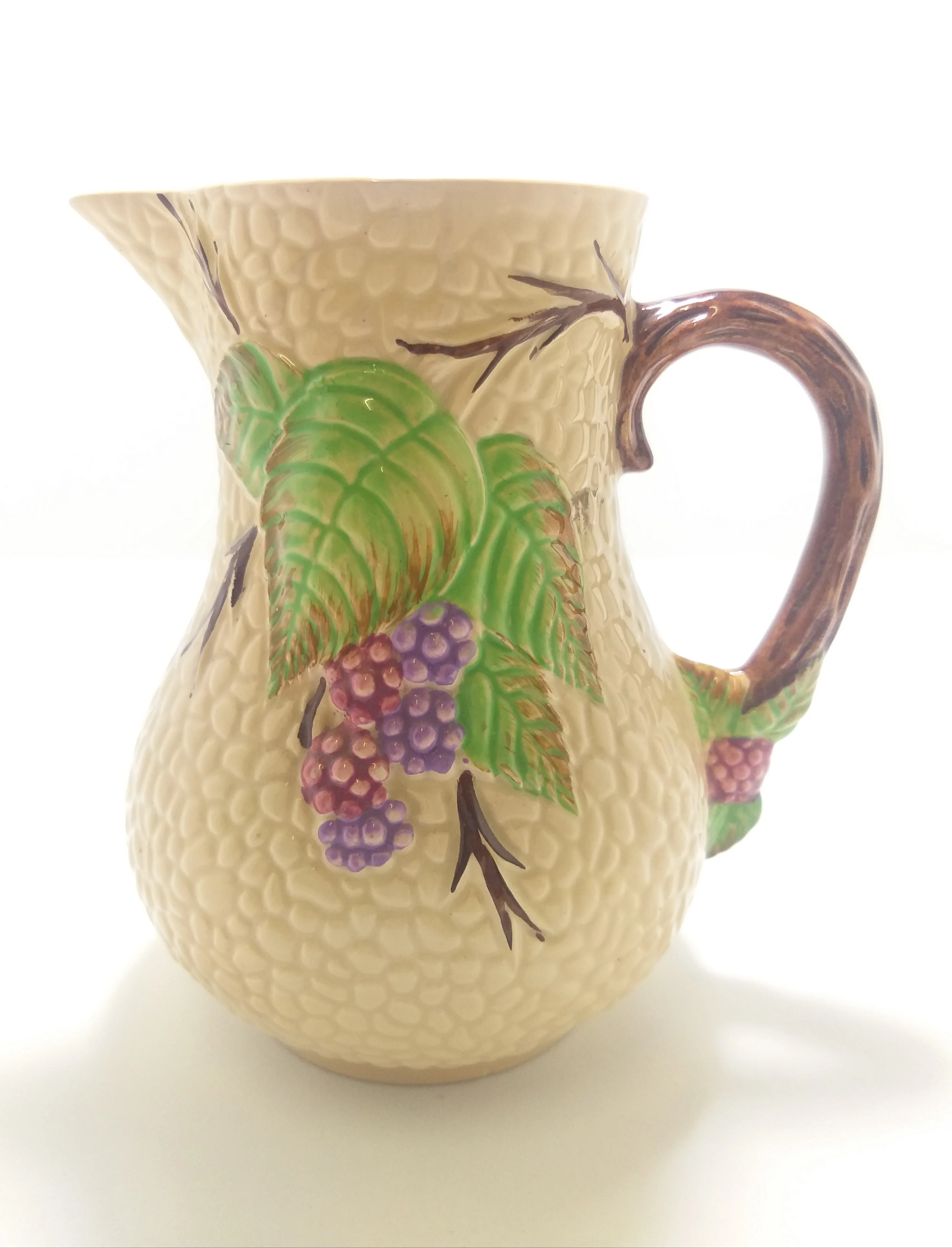Vintage 1948 – 1953 Wade Porcelain Jug With Raised Version 2 Bramble Patterning - Image 6
