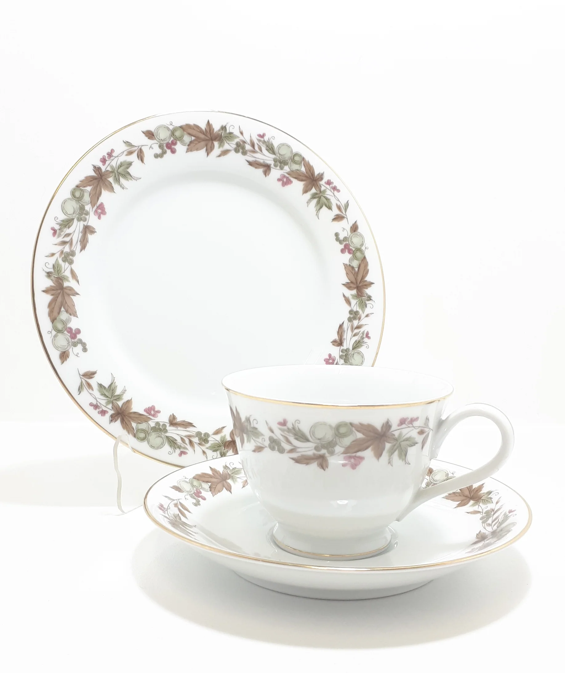 Vintage 1960-1979 Royal Ceramics (Noritake) Japanese Fine Porcelain Tea Trio, Cup, Saucer & Tea Plate – Westwood Pattern