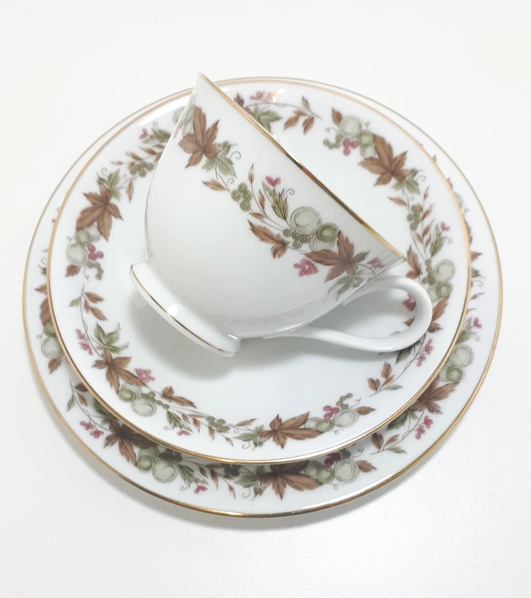 Vintage 1960-1979 Royal Ceramics (Noritake) Japanese Fine Porcelain Tea Trio, Cup, Saucer & Tea Plate – Westwood Pattern - Image 5