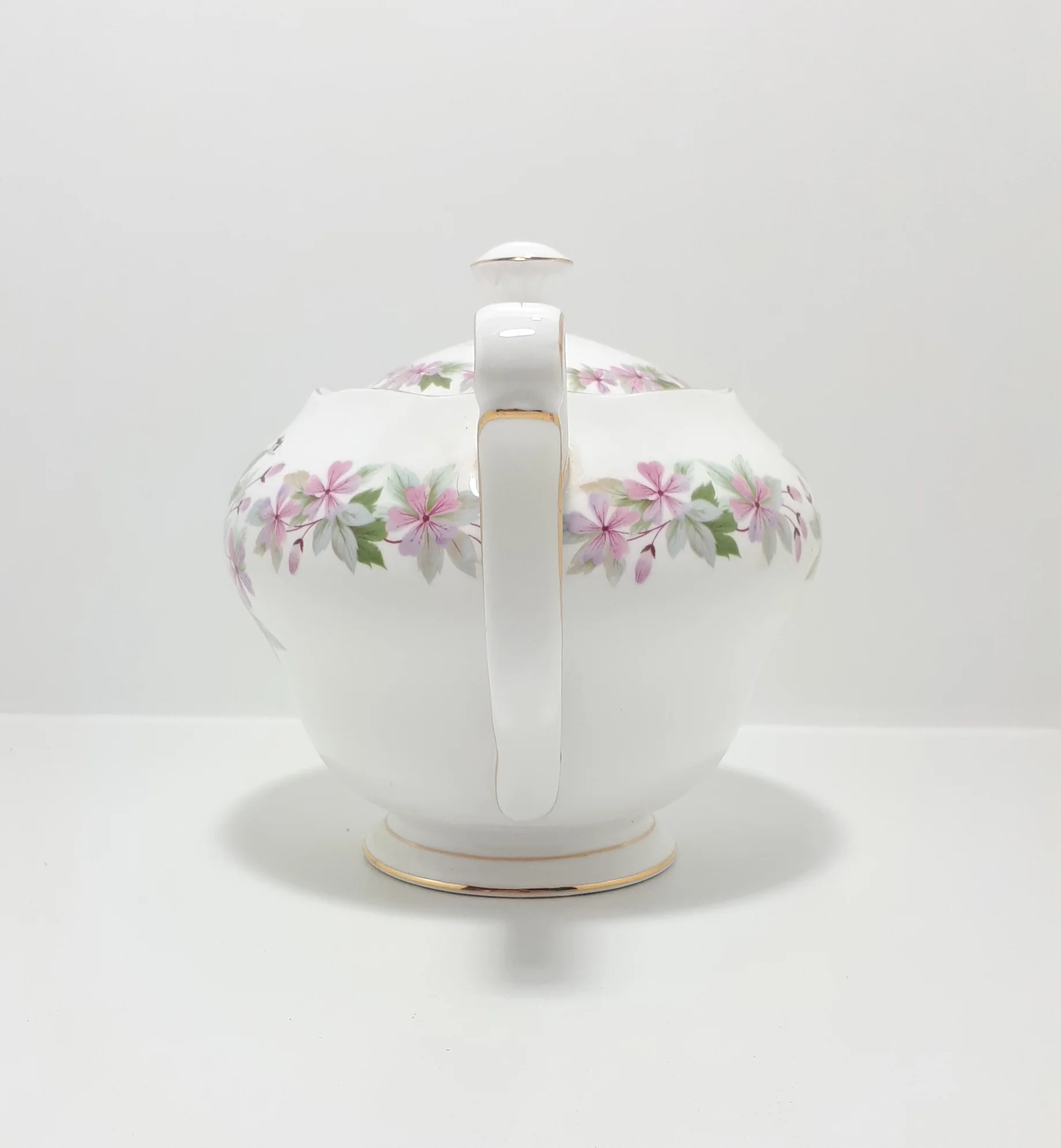Vintage (1960’s) Queen Anne Bone China (Shore & Coggins Ltd.) 6 Cup Tea Pot – Genevieve Pattern - Image 3