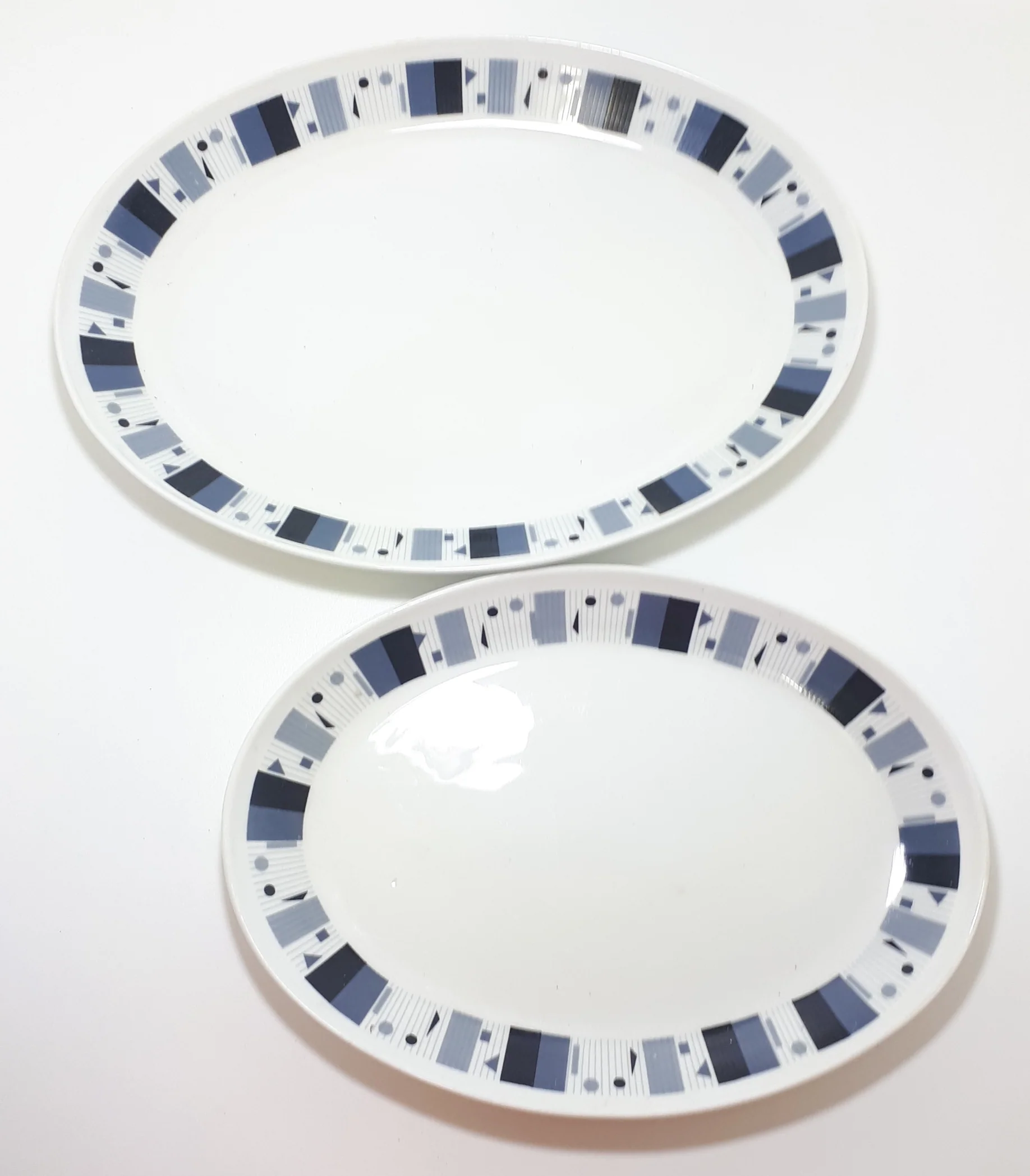 Vintage Constantia Modernist Patterned Porcelain Serving Platter Set