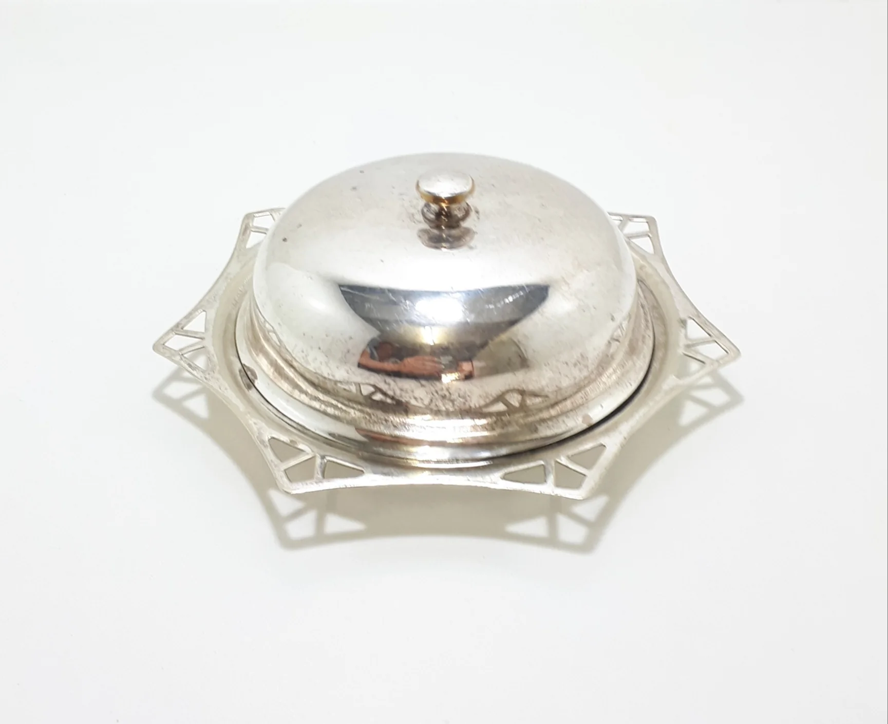 Vintage Deco Designed Van Riebeeck Plate Dome Lidded Butter Dish