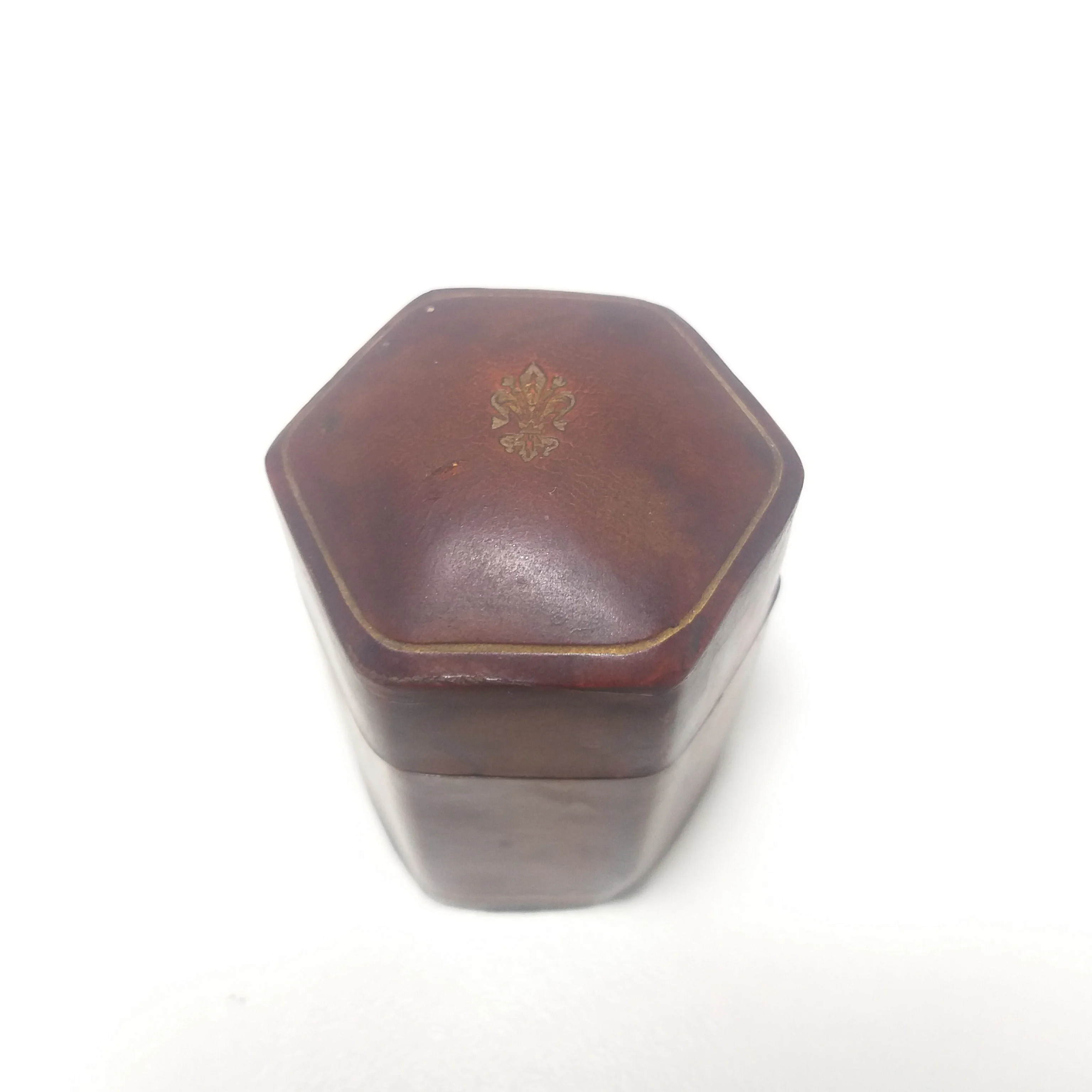 Vintage Genuine Leather Clad Ring Box - Image 2