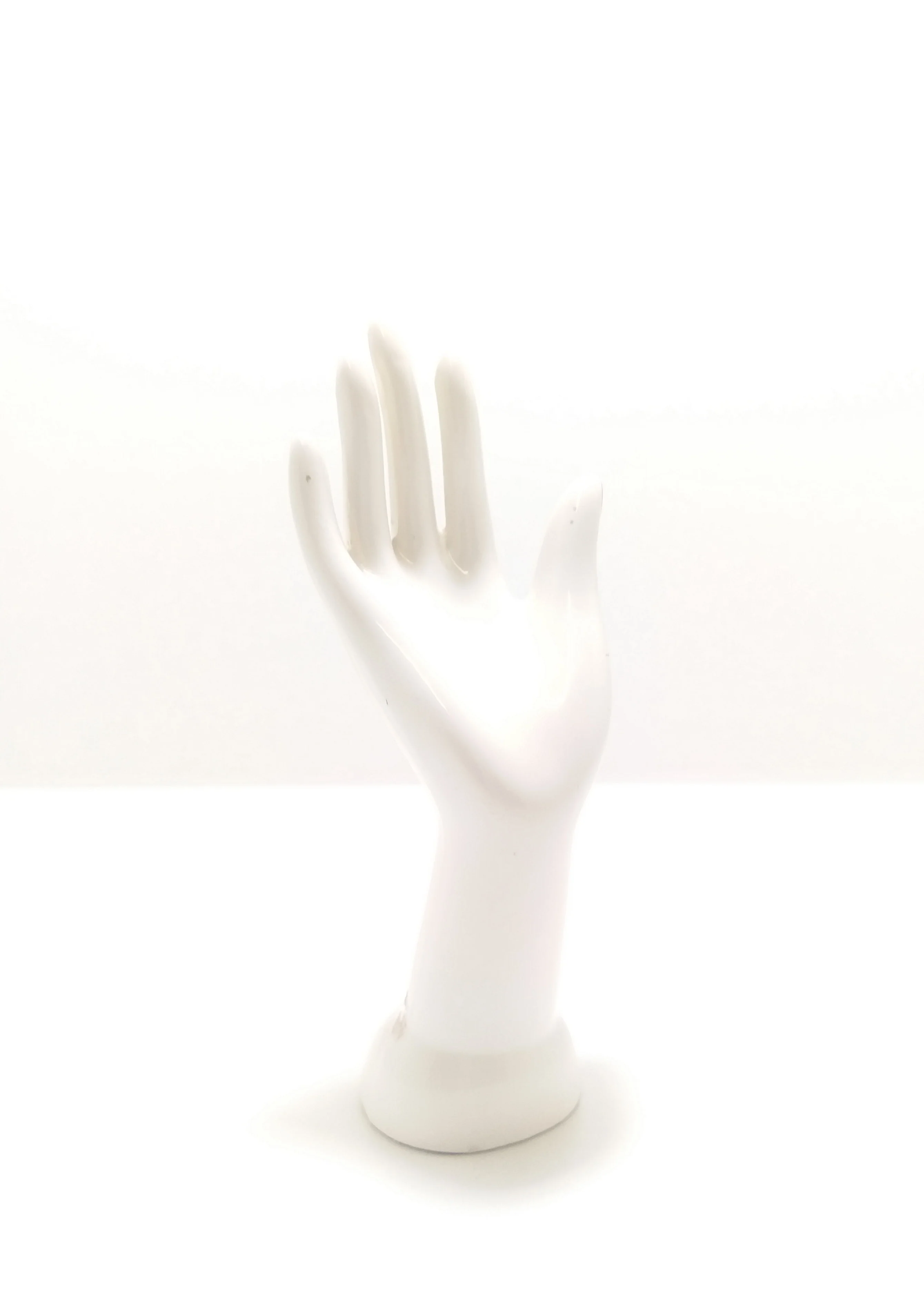 Vintage Ladies Dresser Fine Porcelain Hand Design Ring Stand - Image 4