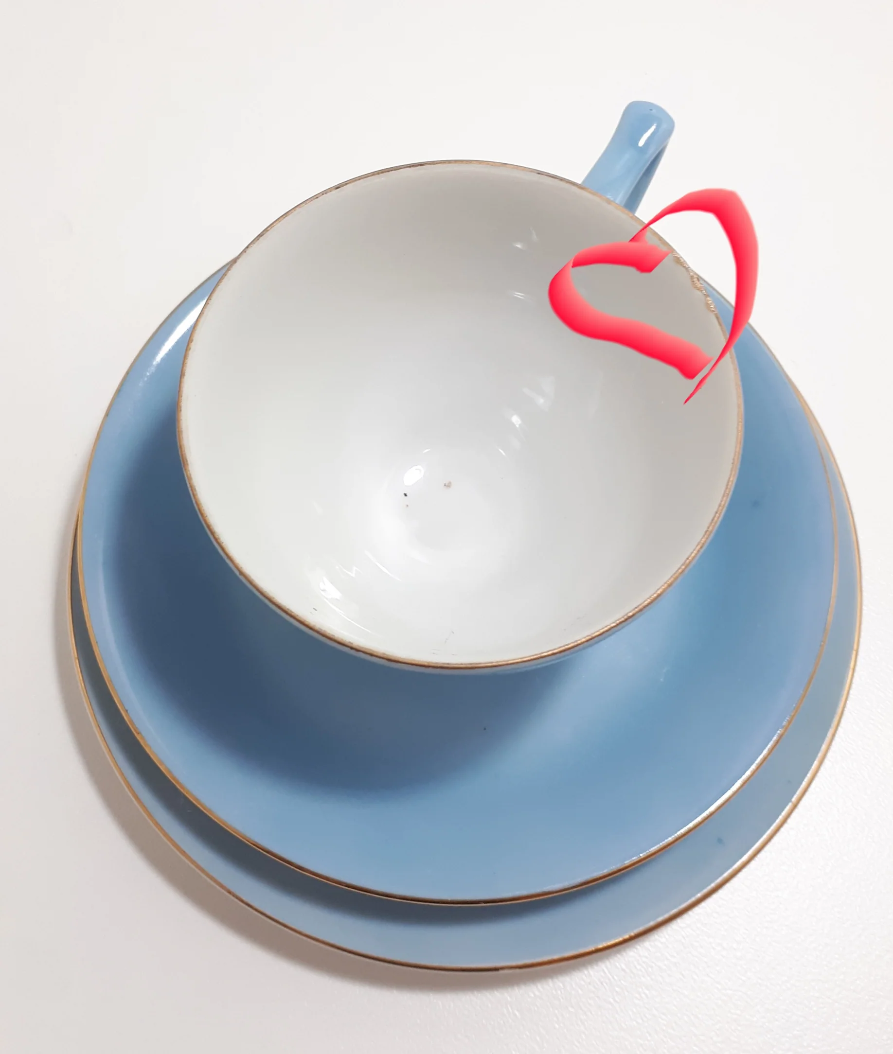 Vintage Paramount China Fine Porcelain Harlequin Tea Trio - Blue - Image 5