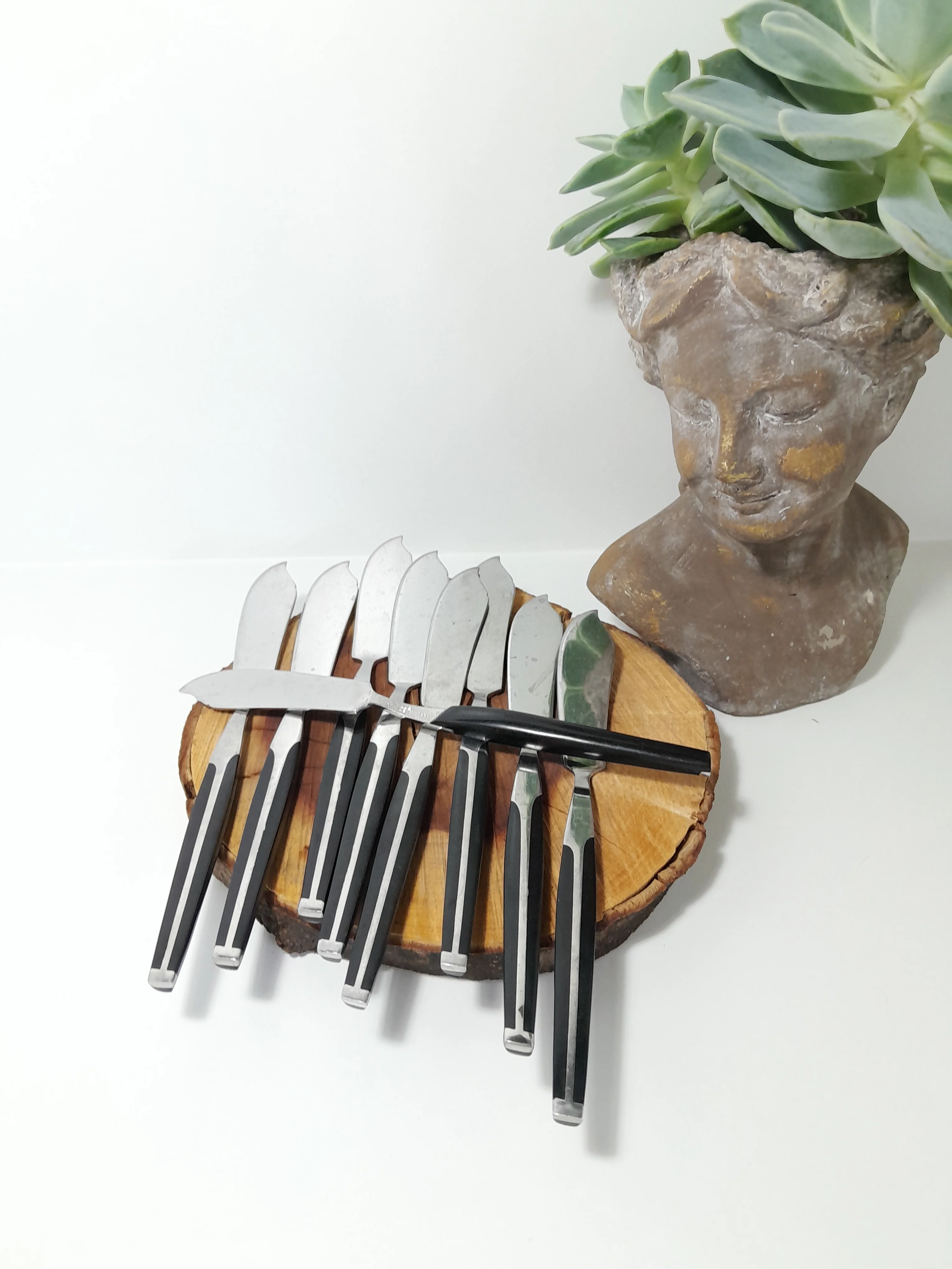 Vintage Set of 9 Stainless Steel Fish Knives – Ballerina Pattern