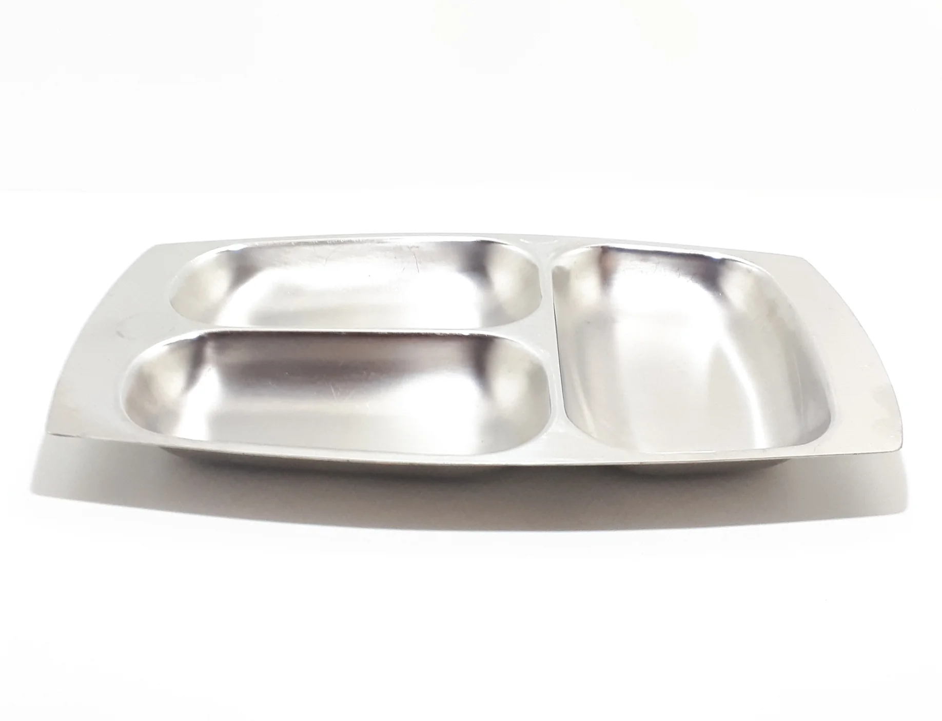 Vintage Stainless Steel Three-Division Tray - Image 3
