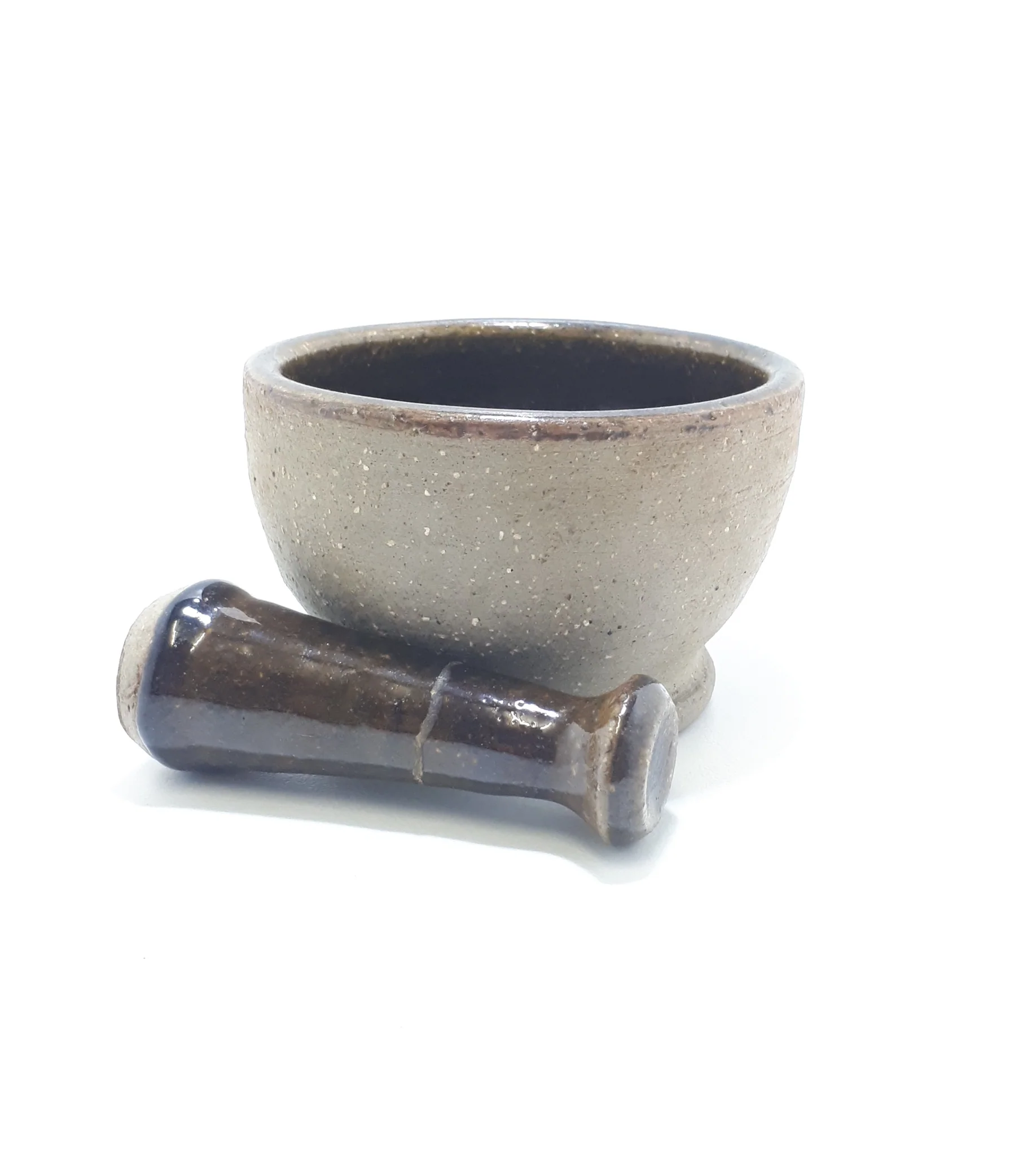 Vintage Stoneware (Ceramic) Bisque & Glazed Mortar & Pestle - Image 5