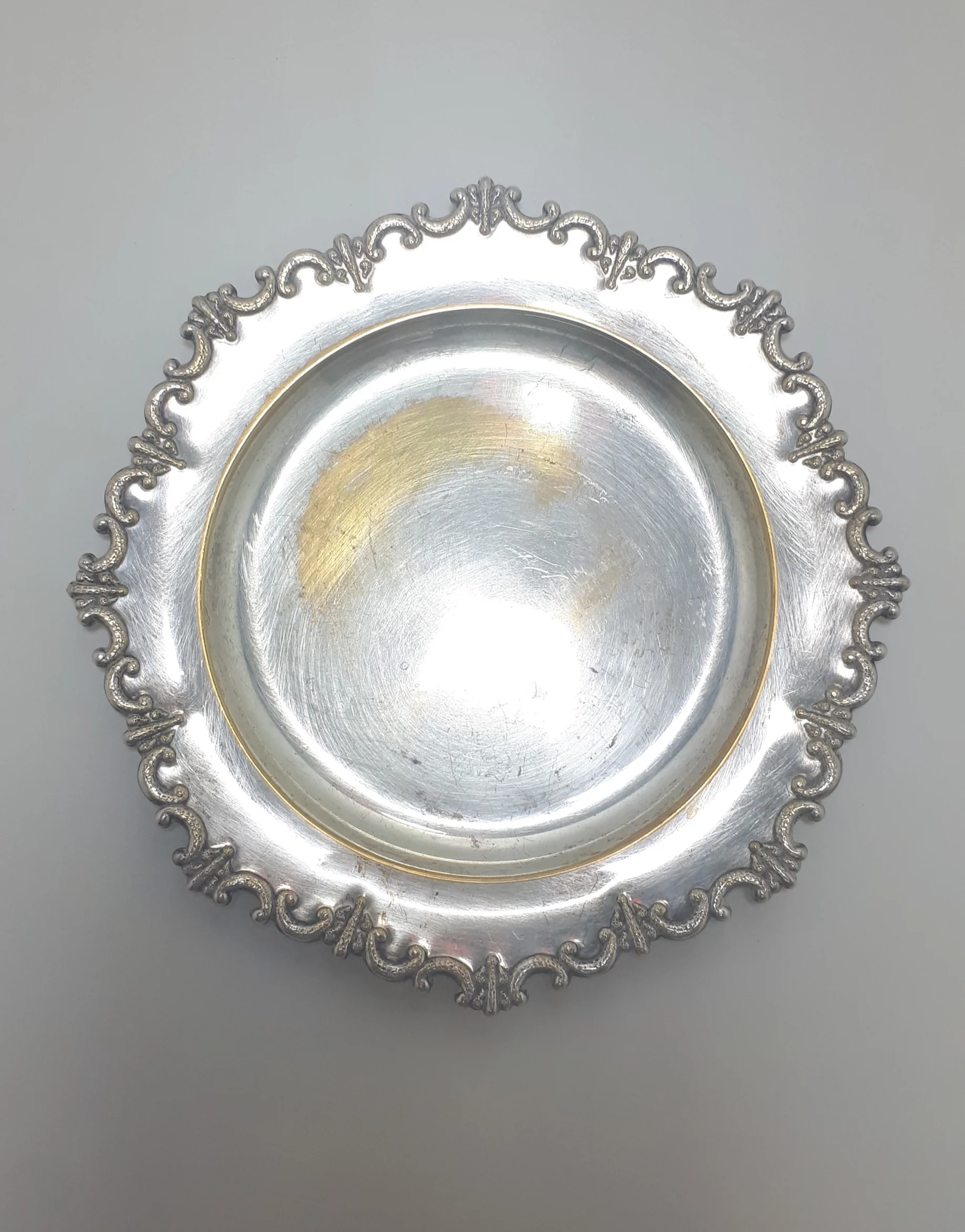 Vintage Swedish Silver Plate On Brass Dish - Image 3