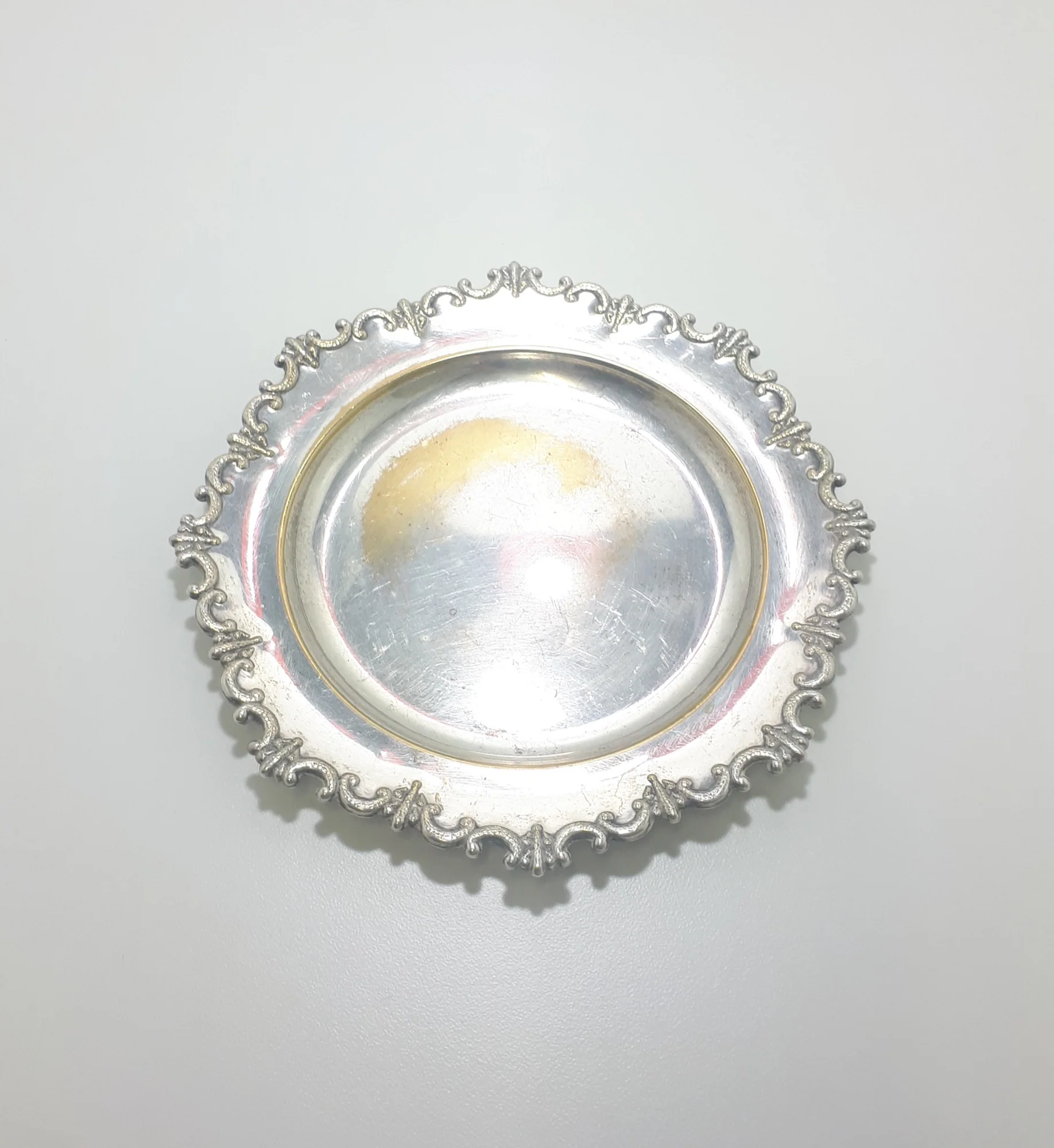 Vintage Swedish Silver Plate On Brass Dish - Image 4
