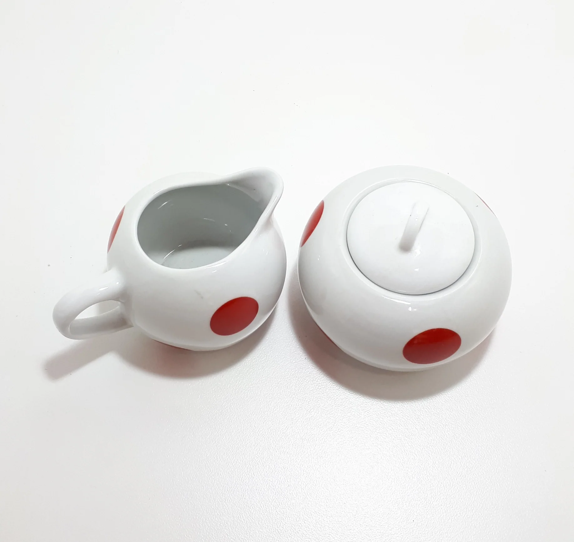 Wiesenthal Porzellan Wirtschaft Kwalitat Porcelain Polka Dot Creamer & Matching Lidded Sugar Bowl - Image 2