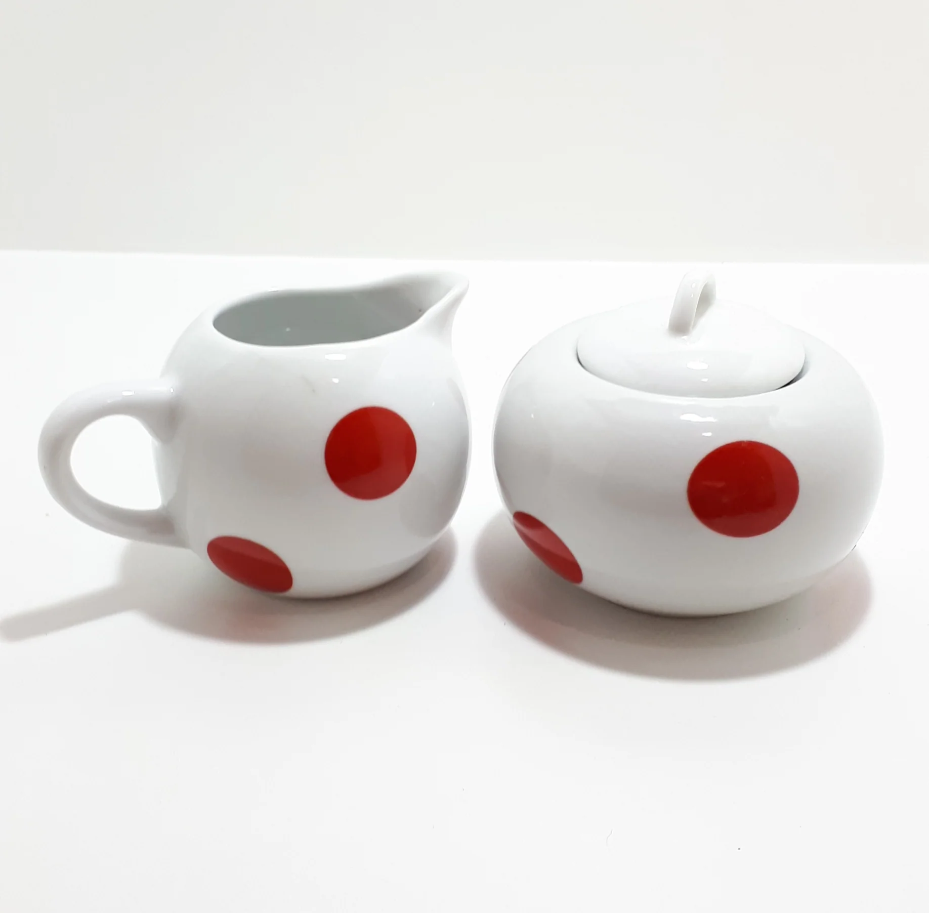 Wiesenthal Porzellan Wirtschaft Kwalitat Porcelain Polka Dot Creamer & Matching Lidded Sugar Bowl - Image 4
